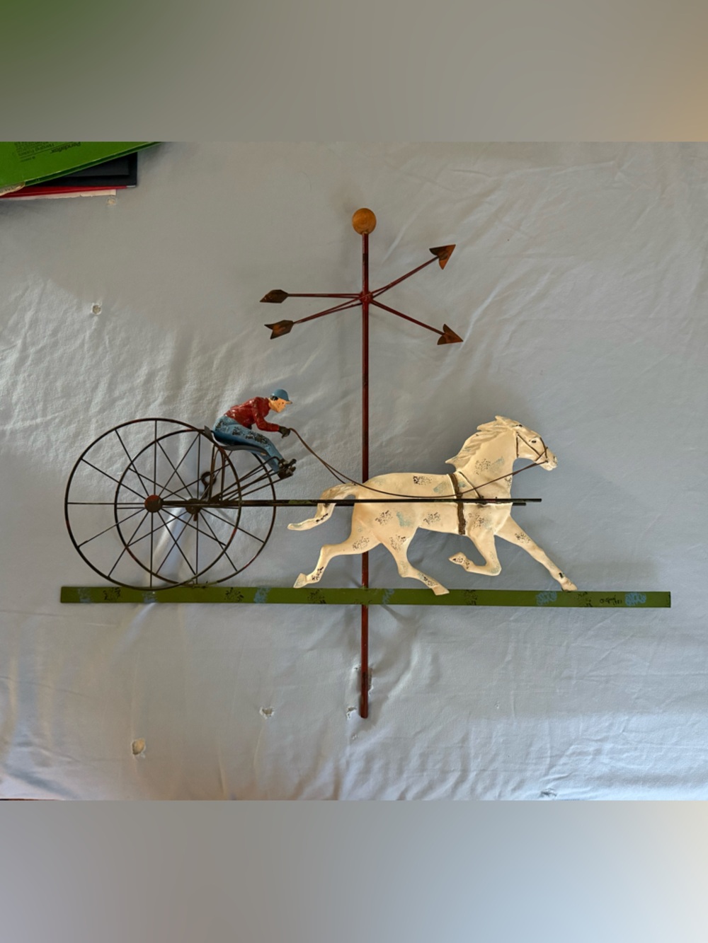 Curtis Jere Painter Horse & Jockey Metal Wall Art Sculpture The Sulky Racer